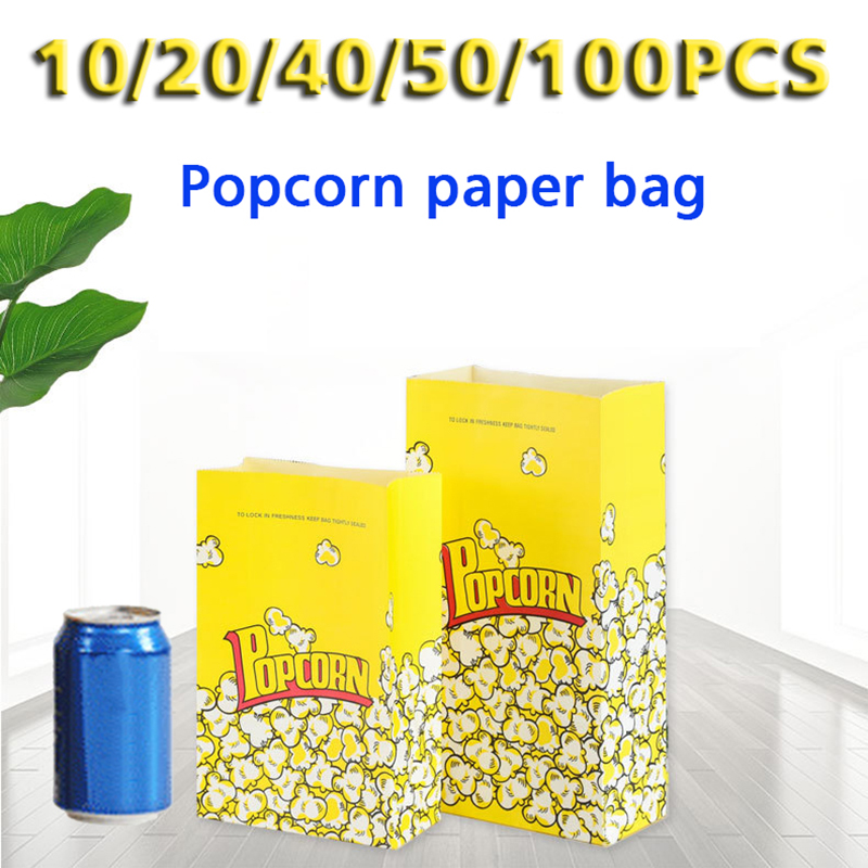 Yellow Food Snacks - 10/20/30/50/100PCS 노란 종이 가방 휴일 파티