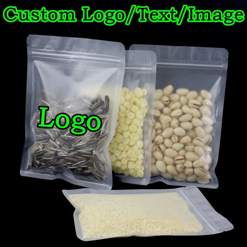 Logo Food Snack - 100개입 무광 플라스틱 지퍼백 포장지 DIY