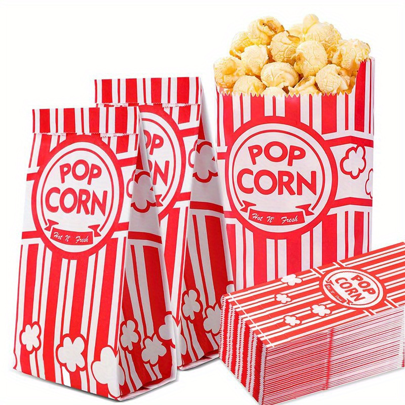 Food Snacks Gifts - 20/50Pcs 팝콘 가방 개별 제공용 종이
