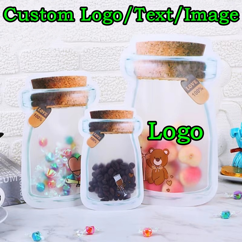 Logo Food Snack - 100개 나무 뚜껑 메이슨 병 가방