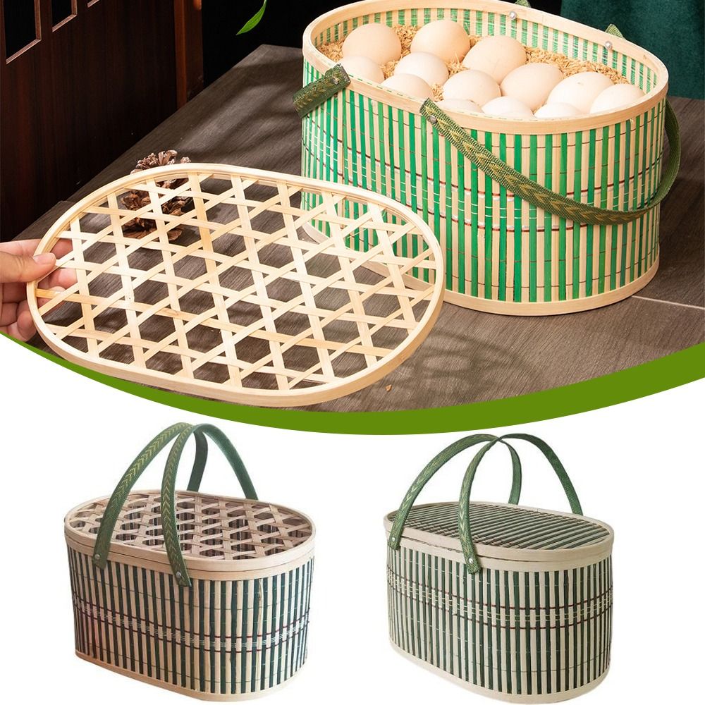 내구성 있는 수제 대나무 바구니 뚜껑 포함 식품 과일  - Food Snacks Gifts 리뷰 및 가격