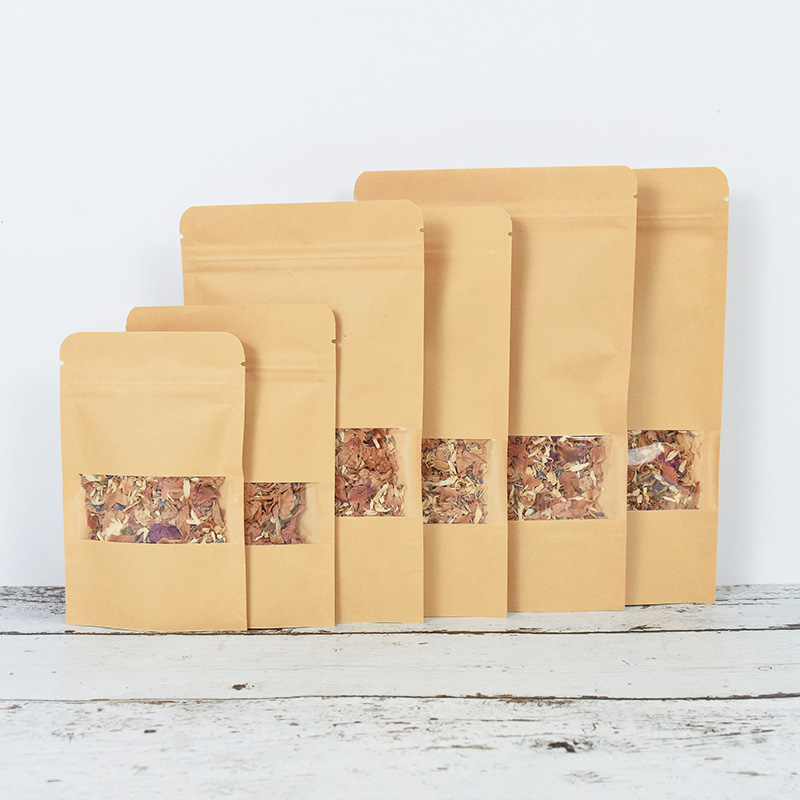20/50pcs 크래프트 종이 지퍼 잠금 가방 창 음식 - Food Snacks Gifts 리뷰 및 가격