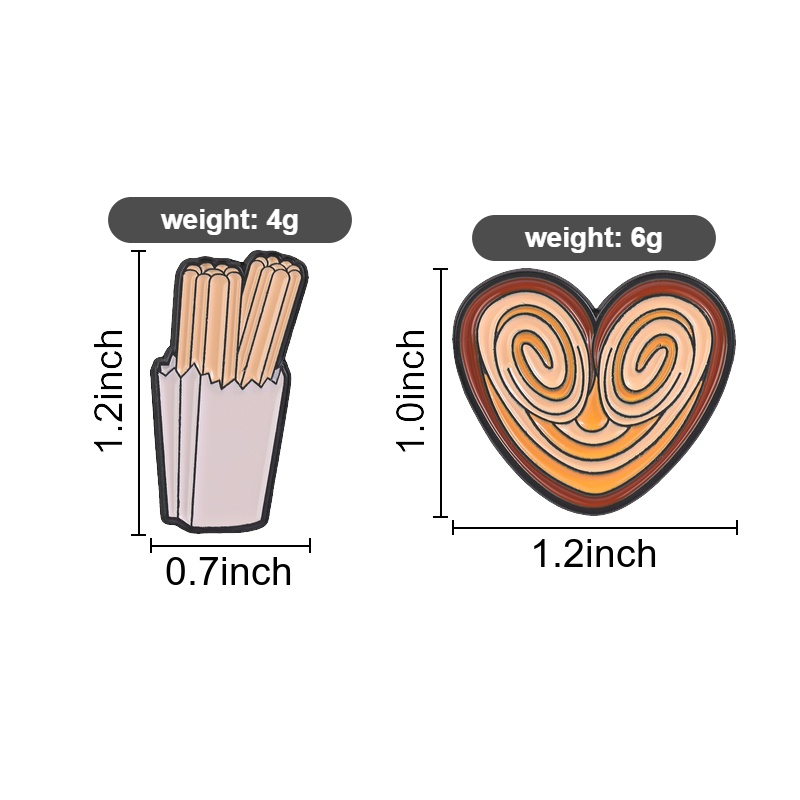 재미있는 스낵 에나멜 핀, 츄러스와 하트 모양 팜 페이 - Food Snacks Gifts 리뷰 및 가격