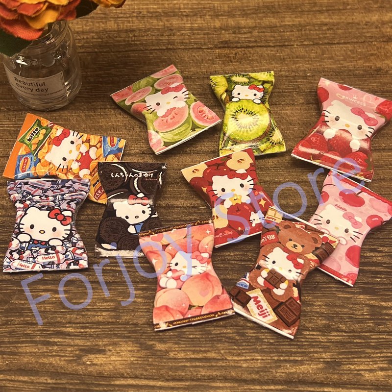 헬로 키티 미니어처 스낵 가방 수제 종이 모델 미니어처 - Food Snacks Gifts 리뷰 및 가격